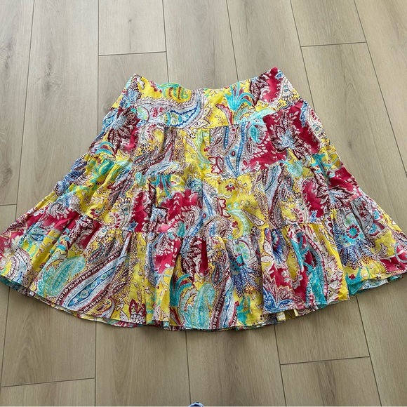 Lauren Ralph Lauren Women's Linen Skirt Geometric Hippie Colorful 3X Plus Size - Picture 6 of 6